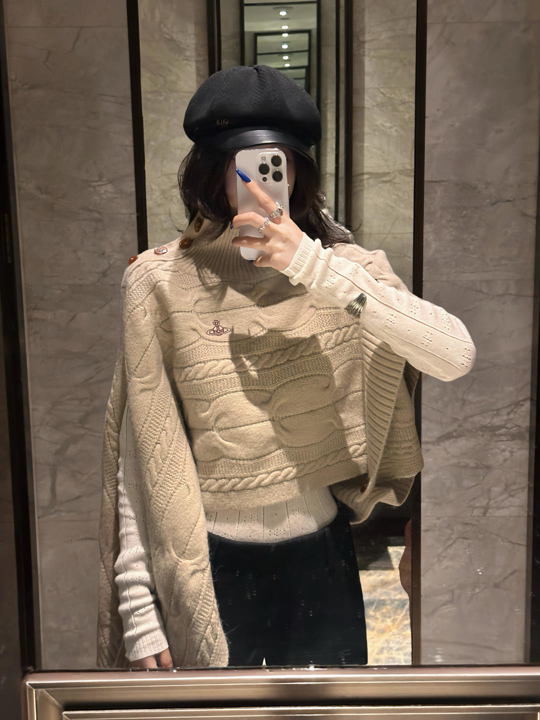 Damen Grob gestrickter Pullover mit Rollkragen Shop Nory