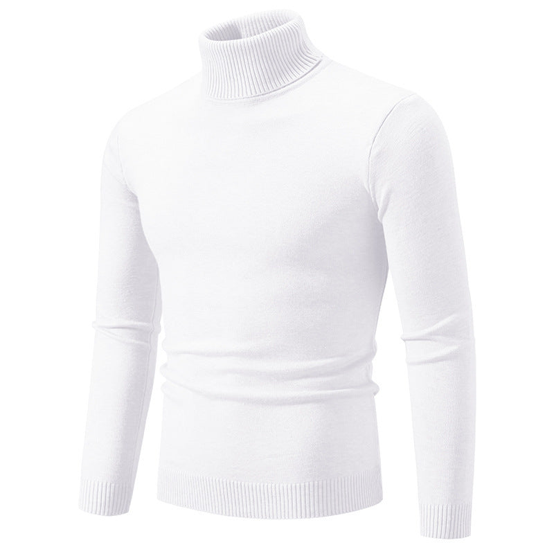 Herren nan taillierter Rollkragenpullover aus feinem Feinstrick mit geripptem Kragen