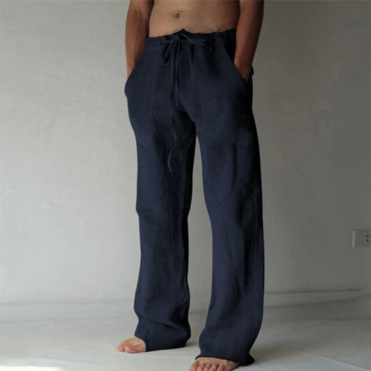 Herren nan lockere Leinenhose mit weitem Bein und Kordelzugbund Shop Nory