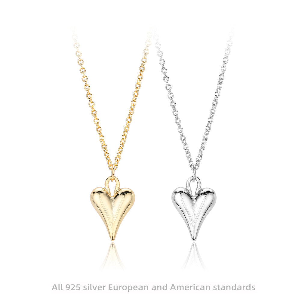 Damen Halskette mit herzförmigem Anhänger aus hochwertigem 925 Sterlingsilber Shop Nory