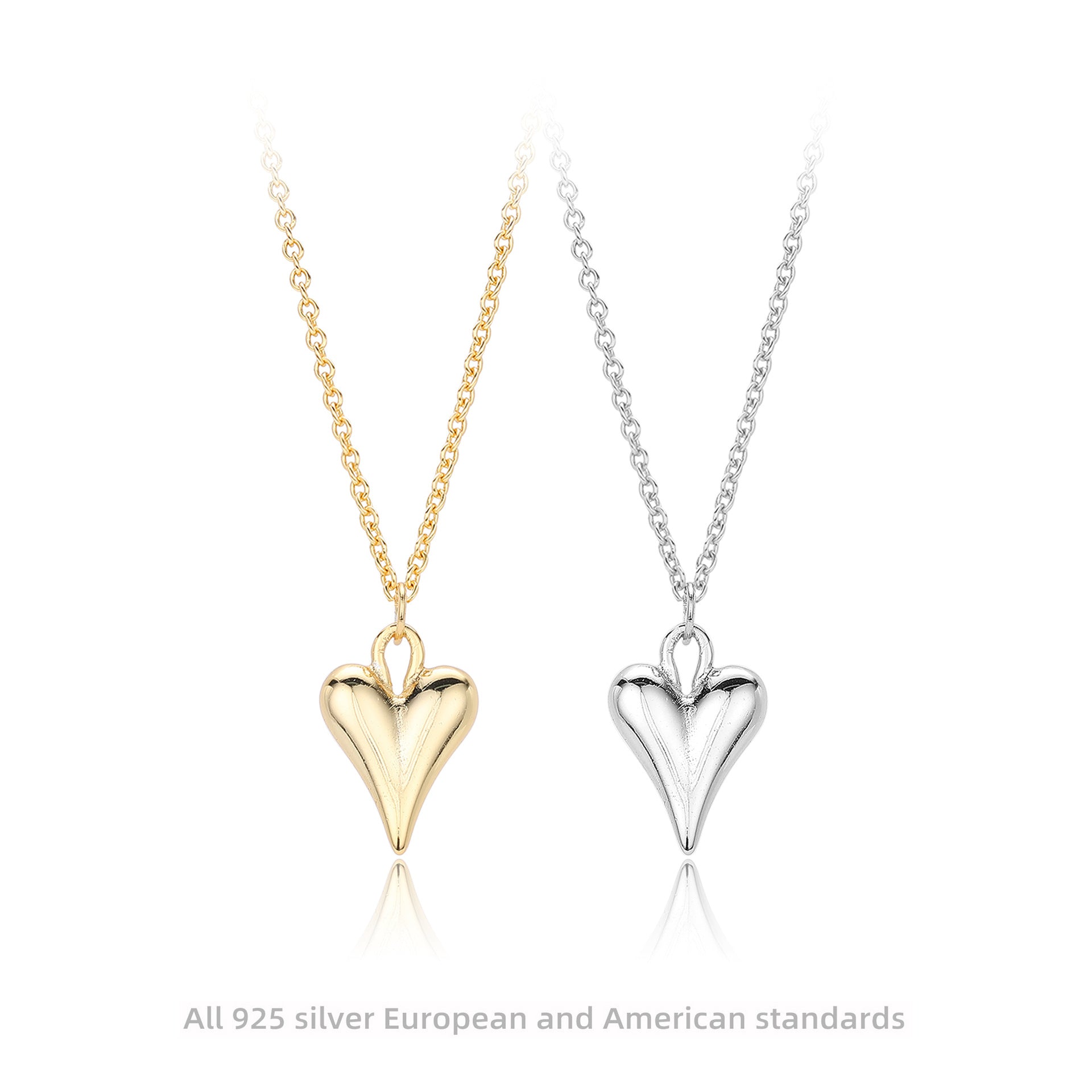 Damen Halskette mit herzförmigem Anhänger aus hochwertigem 925 Sterlingsilber Shop Nory