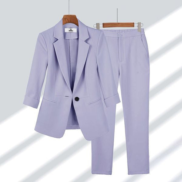 Damen Zweiteiliges Business-Anzug-Set mit tailliertem Blazer und schmaler Hose Shop Nory