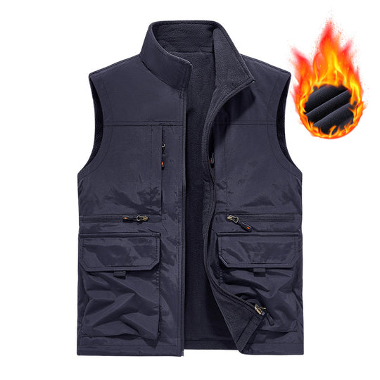 Herren Gefütterte Utility‑Weste mit wärmendem Fleece‑Innenfutter, winddicht & Multifach‑Taschen Shop Nory