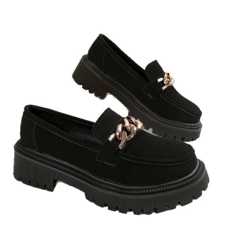 Damen Chunky Loafers mit modischen Kettenakzenten und rutschfester Sohle