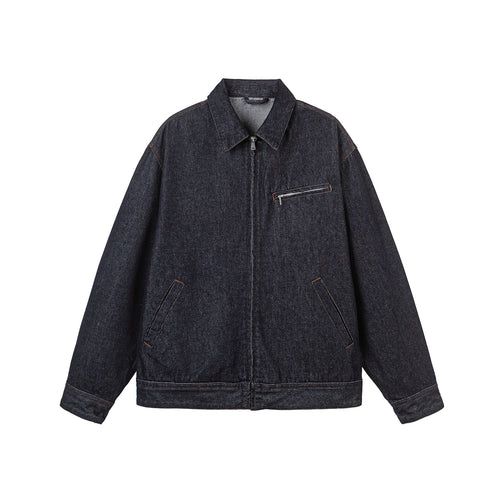 Herren Oversize Denim-Blouson mit durchgehendem Reißverschluss Shop Nory