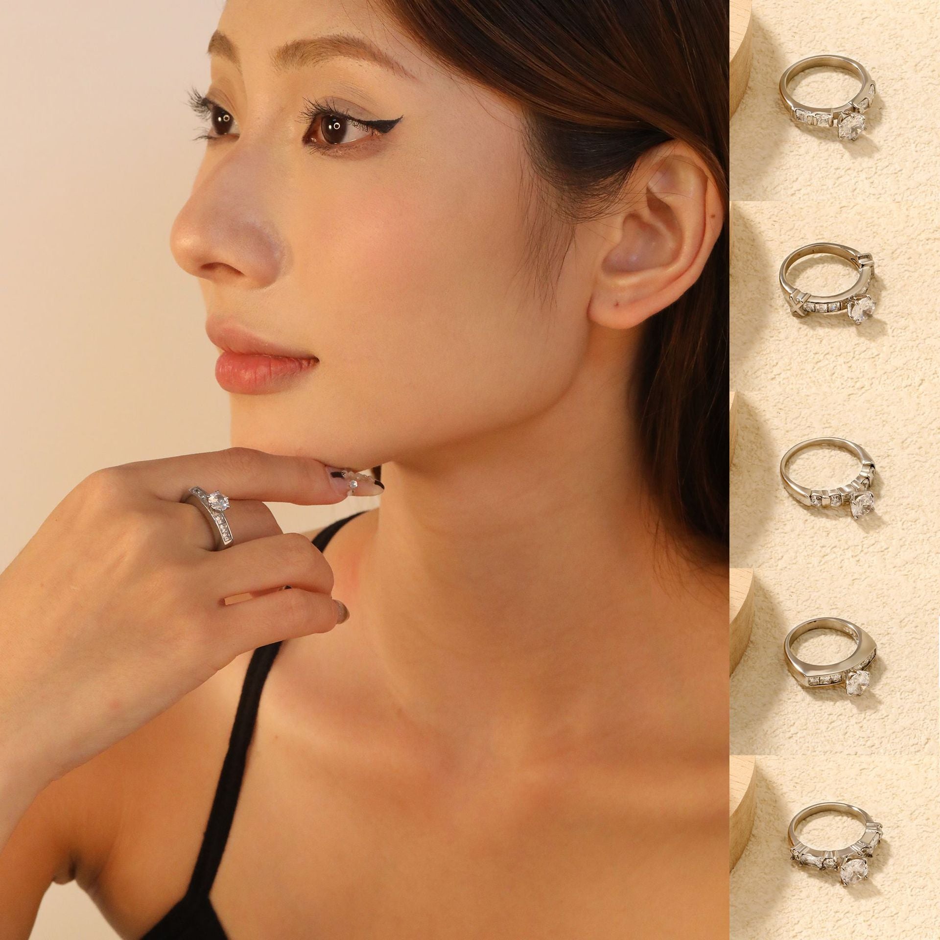 Damen Ring mit kunstvollem Zirkonia-Design Shop Nory