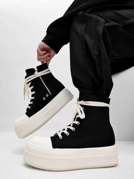 Herren High-Top Plateausneaker mit Reißverschluss und dicker Gummiplattform Shop Nory