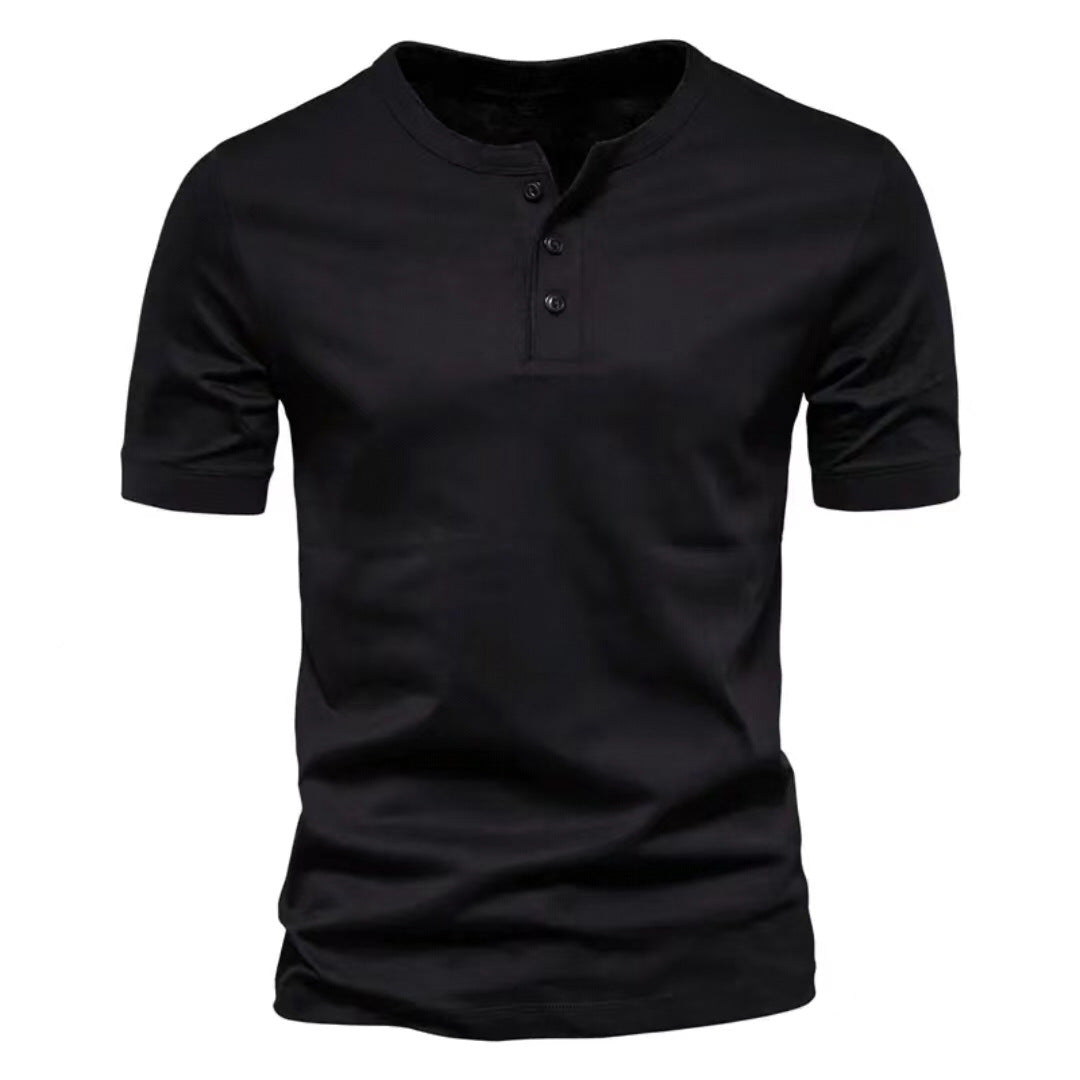 Herren Kurzarm-Henley-Shirt mit praktischer Knopfleiste und bequemer Passform
