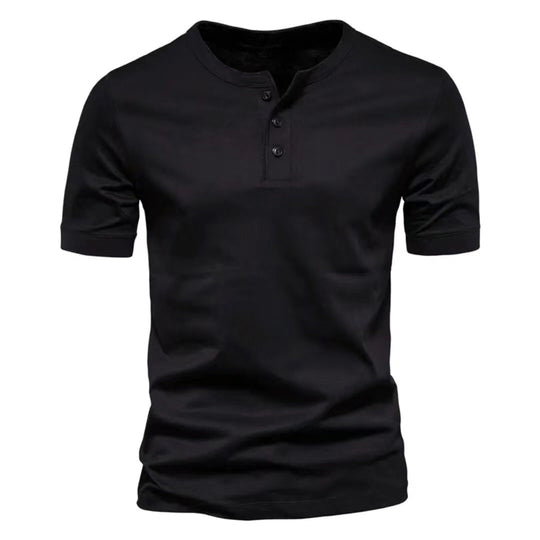 Herren Kurzarm-Henley-Shirt mit praktischer Knopfleiste und bequemer Passform