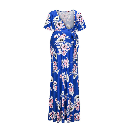 Damen Wickelkleid mit floralen Mustern und innovativem Stilldesign