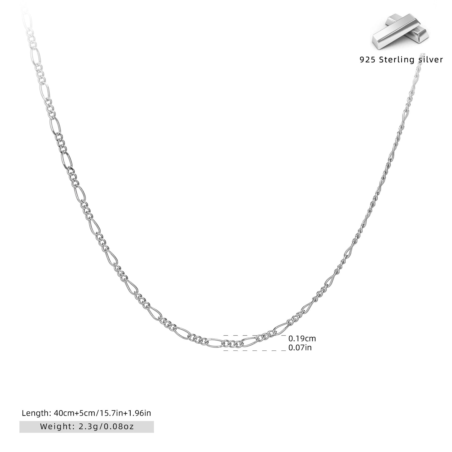 Damen Halskette mit modernen Gliederelementen aus 925 Sterling Silber Shop Nory