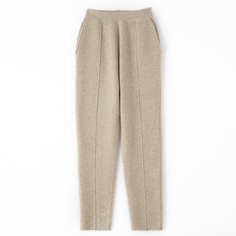 Damen Strickhose mit schmaler Beinform, elastischem Bund und Bügelfalte Shop Nory