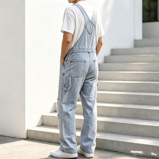 Herren Lässige Ripped Latzhose Shop Nory