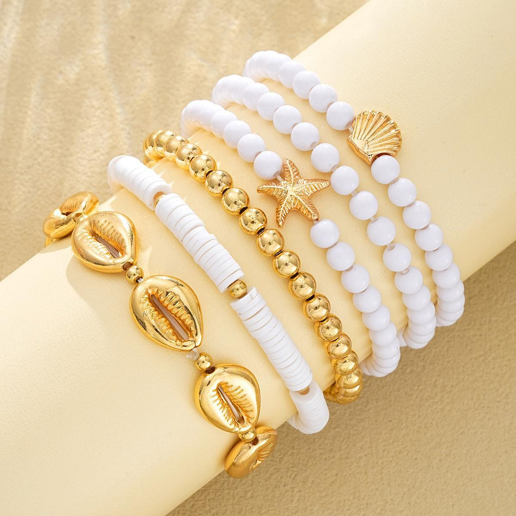 Damen Armreifen-Set mit maritimen Muschelmotiven Shop Nory