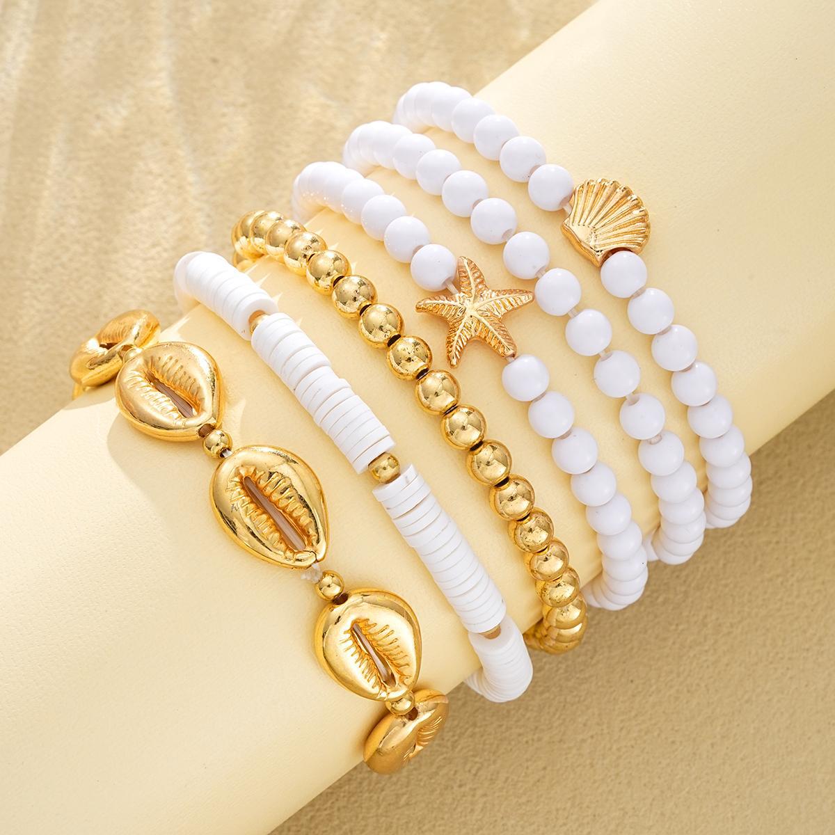 Damen Armreifen-Set mit maritimen Muschelmotiven Shop Nory