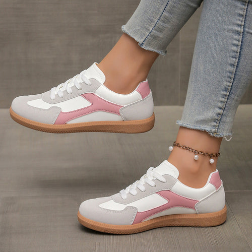Damen sportliche Sneakers im Retro-Stil mit atmungsaktiver Oberflächenstruktur und rutschfester Sohle