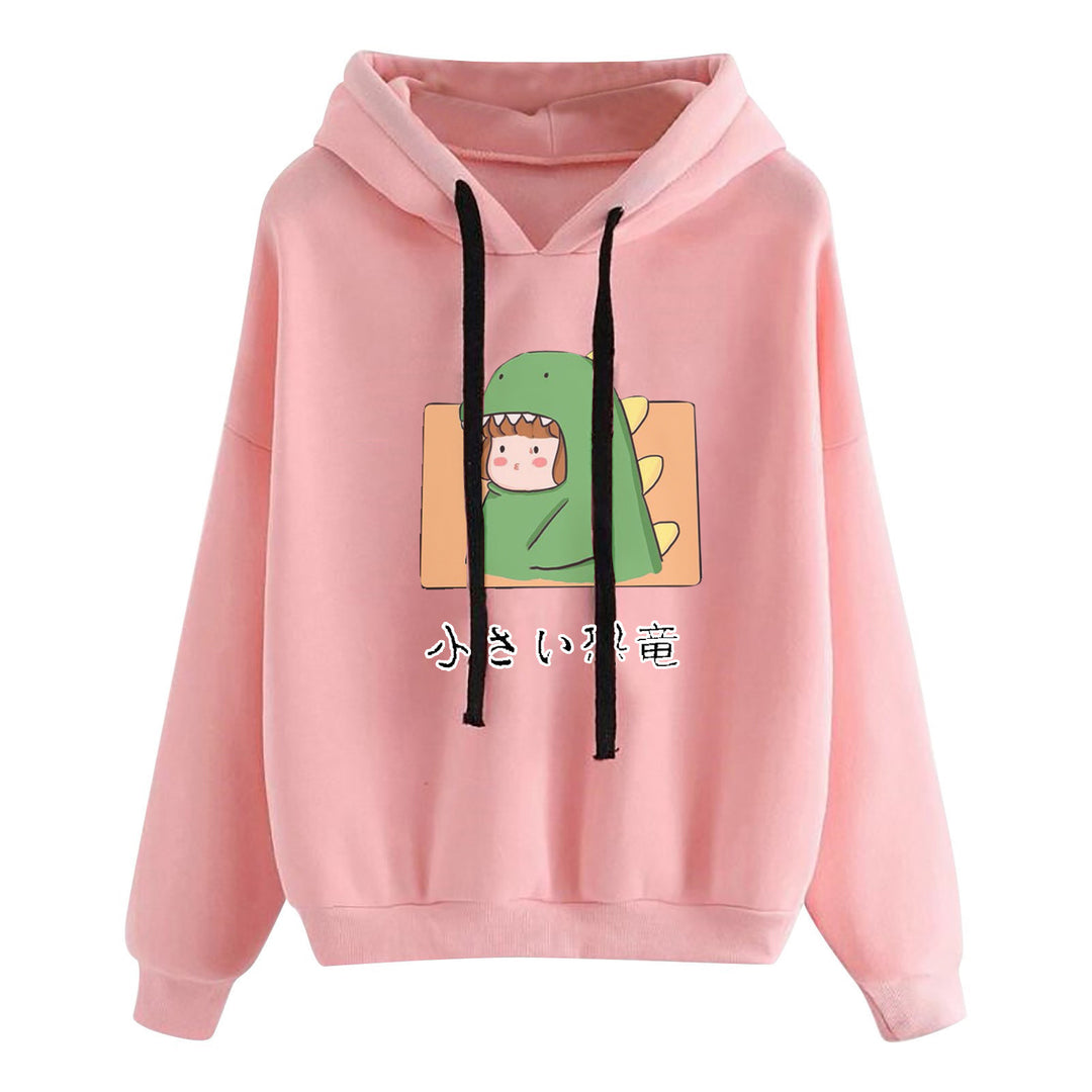 Damen nan kurz geschnittener Cropped-Kapuzenpullover mit niedlicher Frosch-Illustration und verstellbarer Kapuze Shop Nory