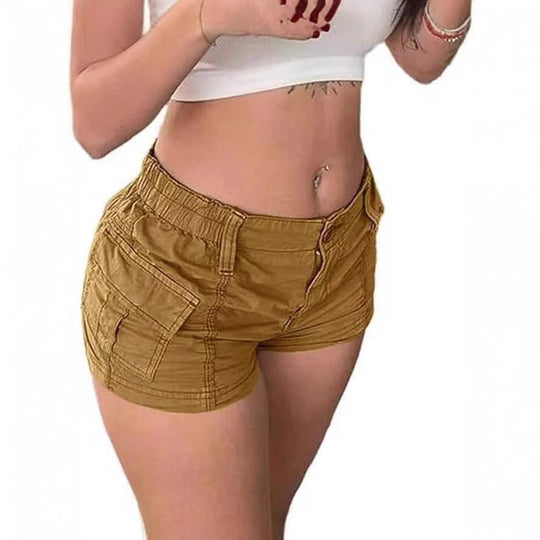 Damen Cargo-Shorts mit praktischen Taschen und elastischem Bund