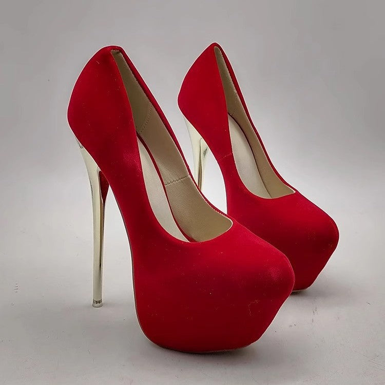 Damen elegante Stiletto-Pumps mit goldenen Akzenten