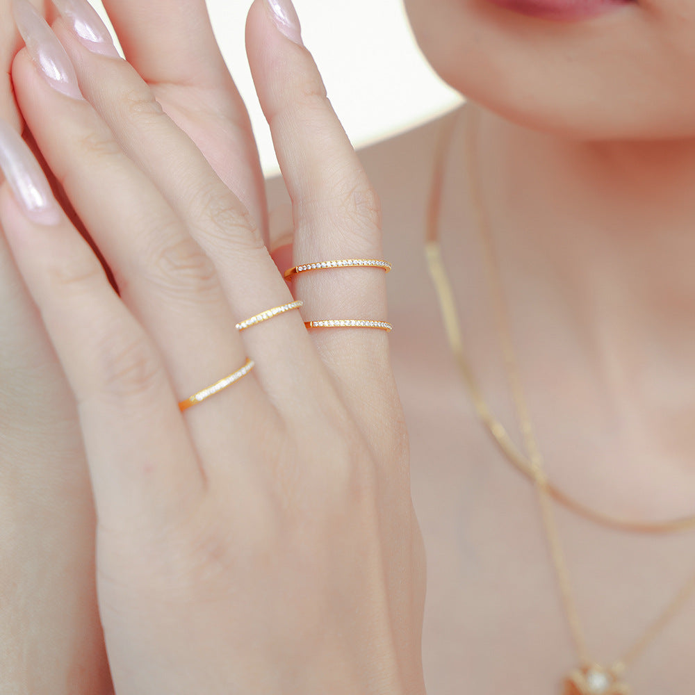 Damen zarter Zirkonring aus Edelstahl Shop Nory