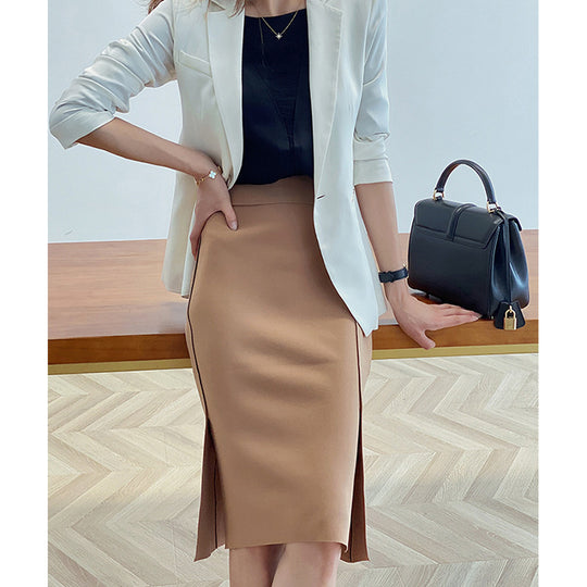 Damen Eleganter Bleistiftrock mit asymmetrischem Saum Shop Nory