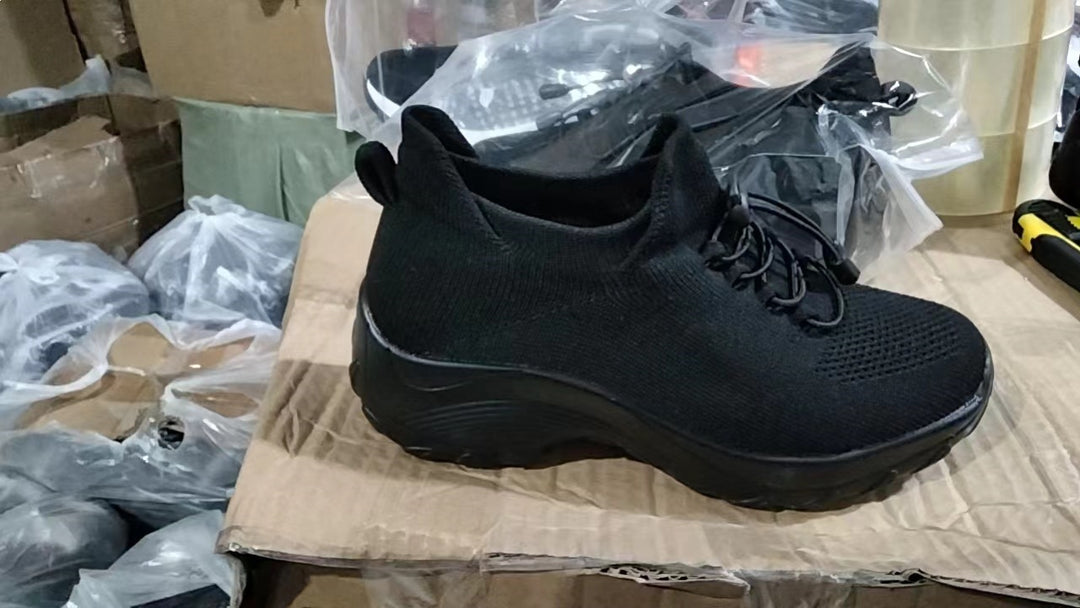 Damen Strick-Sockensneaker mit elastischem Schaft, Schnellzug und dämpfender Plateausohle Shop Nory