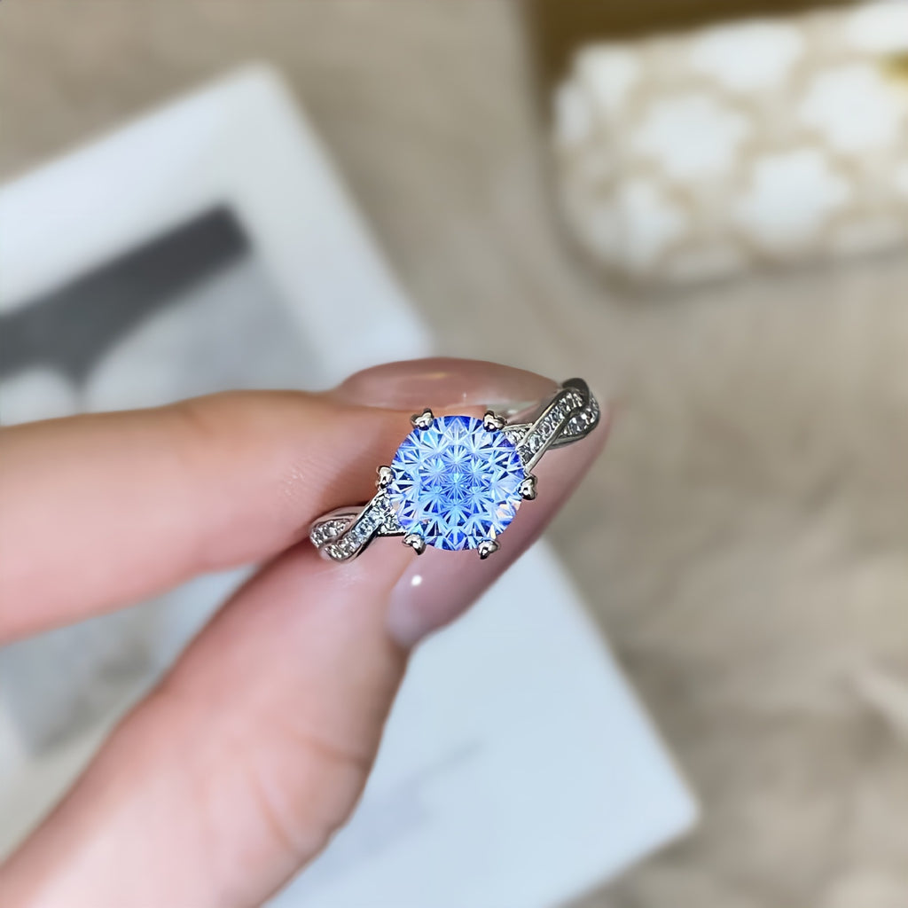 Damen eleganter Ring mit funkelndem Kristallbesatz Shop Nory