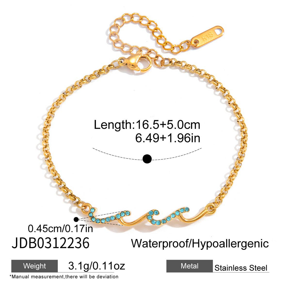Damen Armband mit kunstvollem Wellen-Design und funkelnden Zirkonia-Elementen Shop Nory