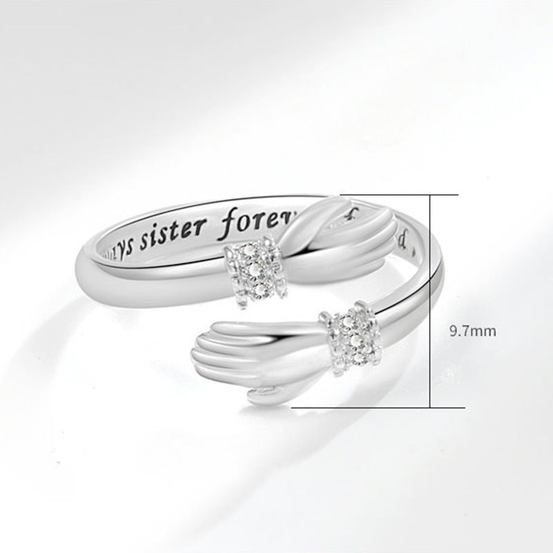 Damen Ring mit einzigartigem Handdesign und funkelnden Zirkonia Shop Nory
