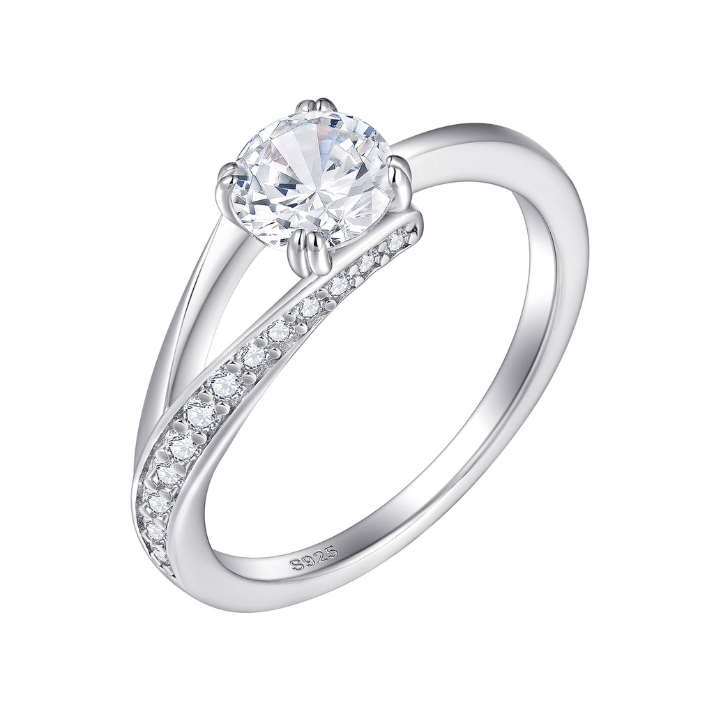 Damen eleganter Verlobungsring mit ovalem Design und funkelnden Zirkonia Shop Nory