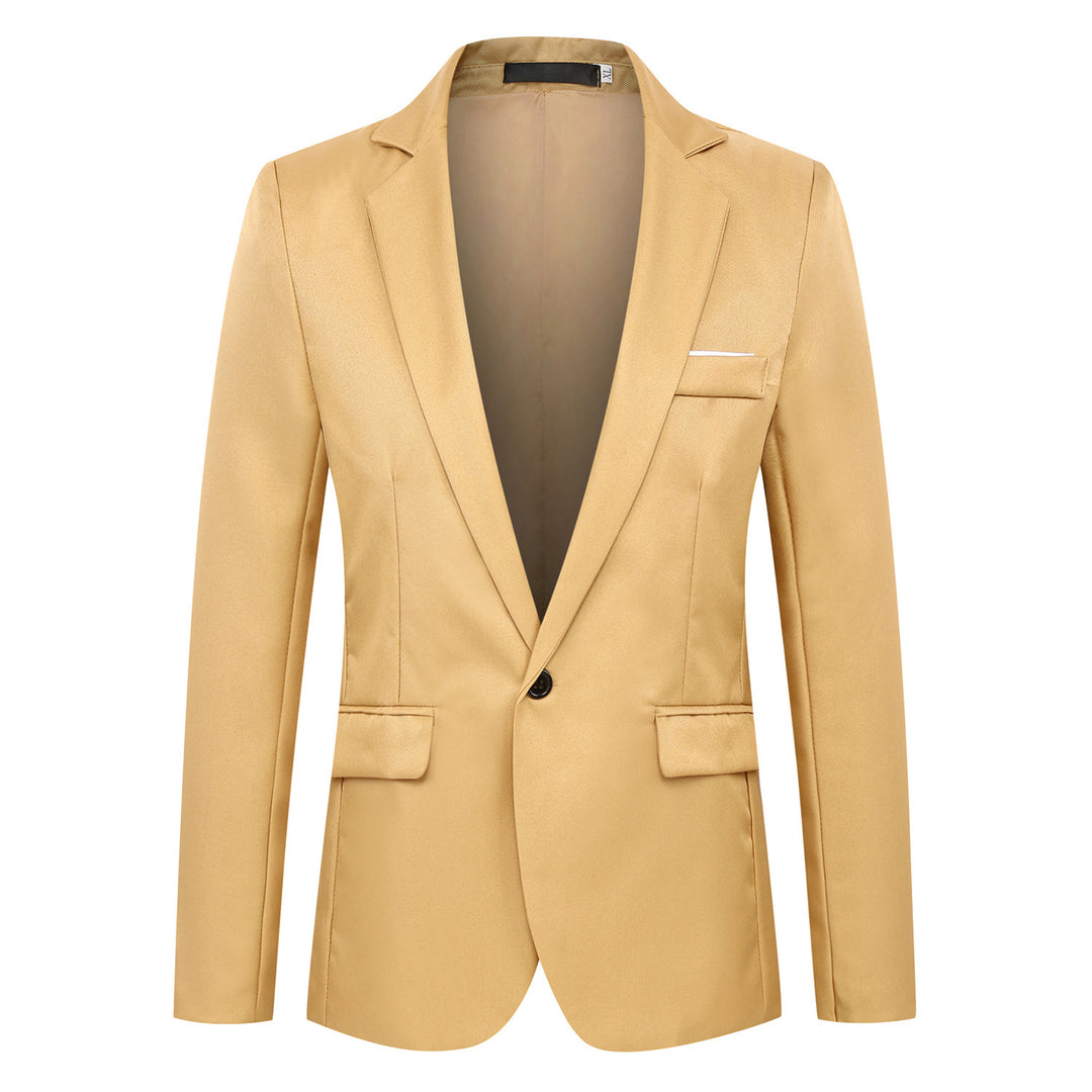 Herren tailliertes Satin-Sakko mit schmaler Silhouette, Notch-Revers und dekorativer Brustpaspel Shop Nory