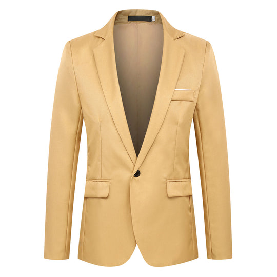 Herren tailliertes Satin-Sakko mit schmaler Silhouette, Notch-Revers und dekorativer Brustpaspel Shop Nory