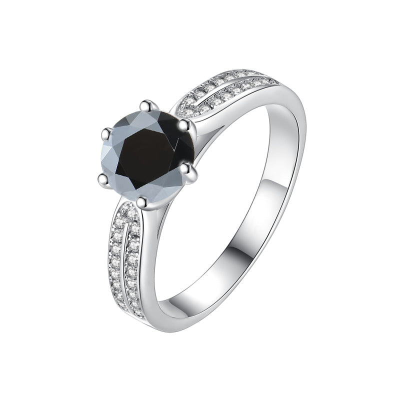 Damen Verlobungsring mit strahlendem, gelbem Zirkonia und funkelndem Design Shop Nory