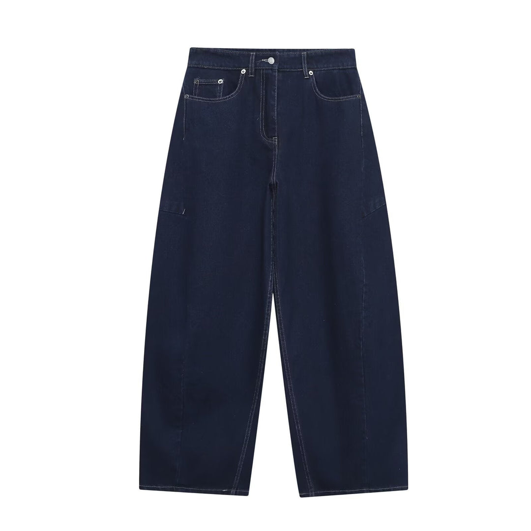 Damen weite Jeans im modernen Schnitt mit angesagten Cargo-Taschen Shopnory