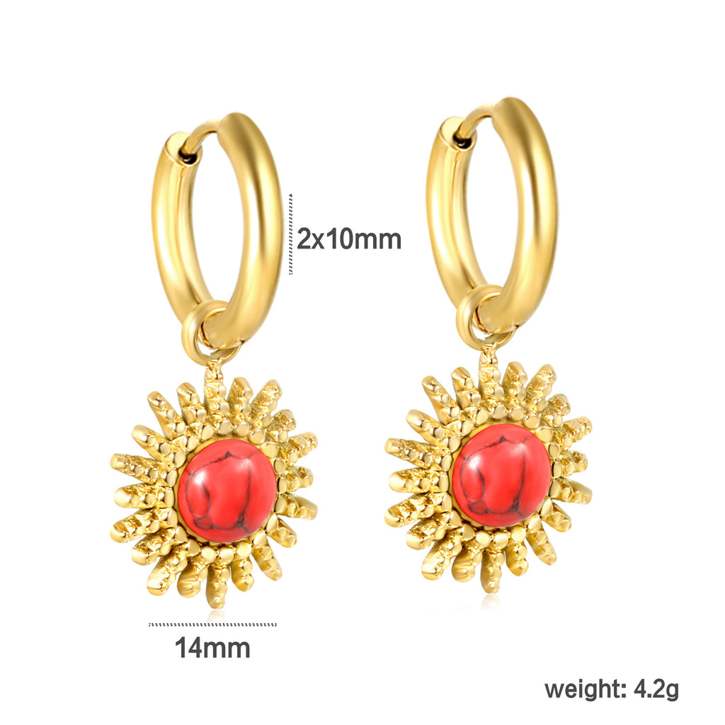 Damen Hängende Ohrhänger mit floralen Kristall-Details Shop Nory