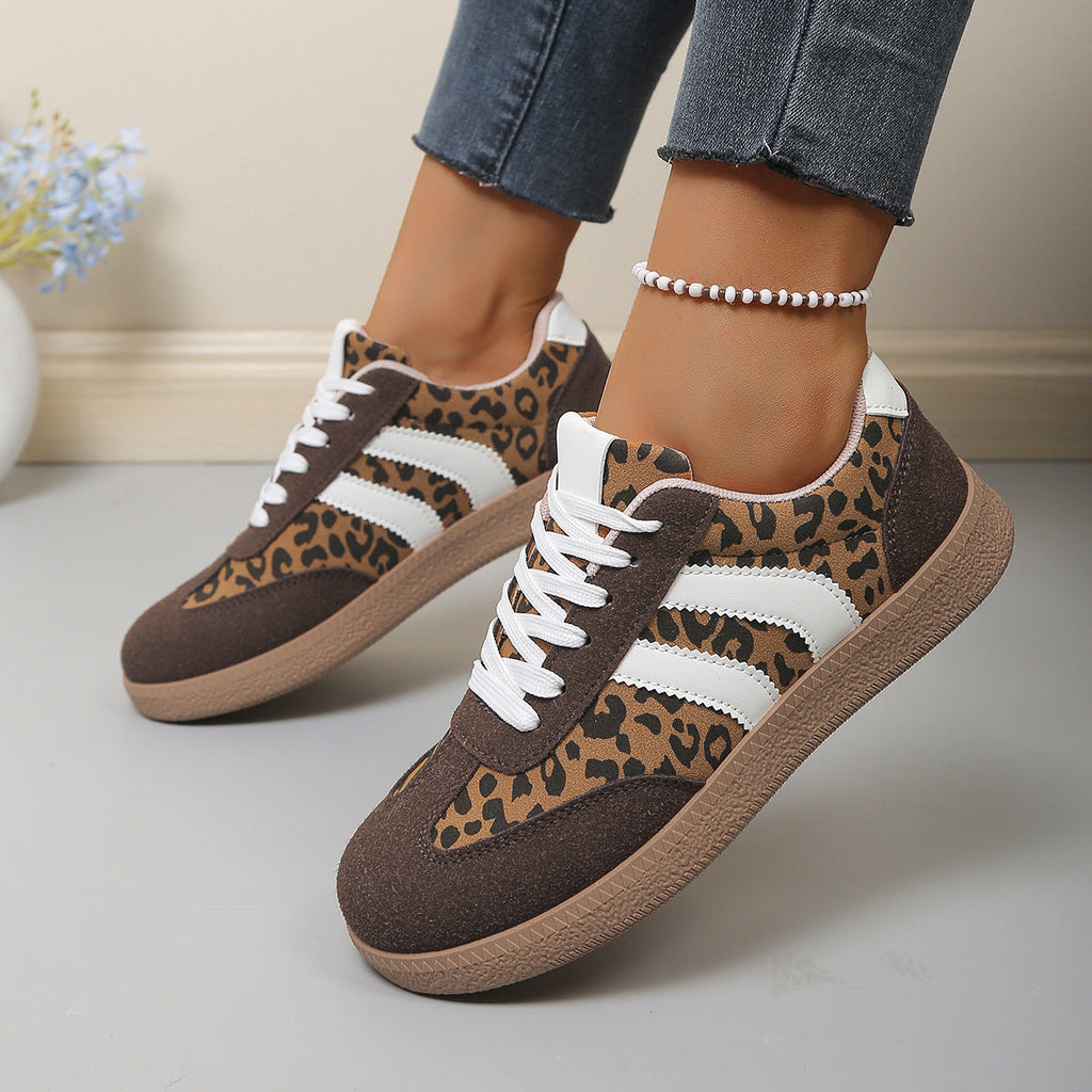 Damen Sneakers mit Leo-Muster und Komfortsohle Shopnory