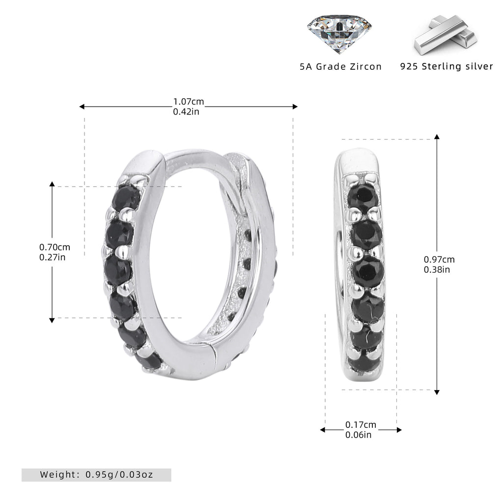 Damen Creolen mit funkelndem Zirkonbesatz aus 925 Sterling Silber Shop Nory