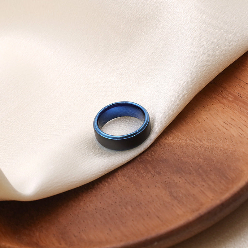 Herren edler Edelstahlring mit blauer Innenbeschichtung Shop Nory