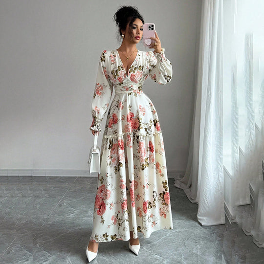 Damen Maxikleid mit floralen Details Shop Nory