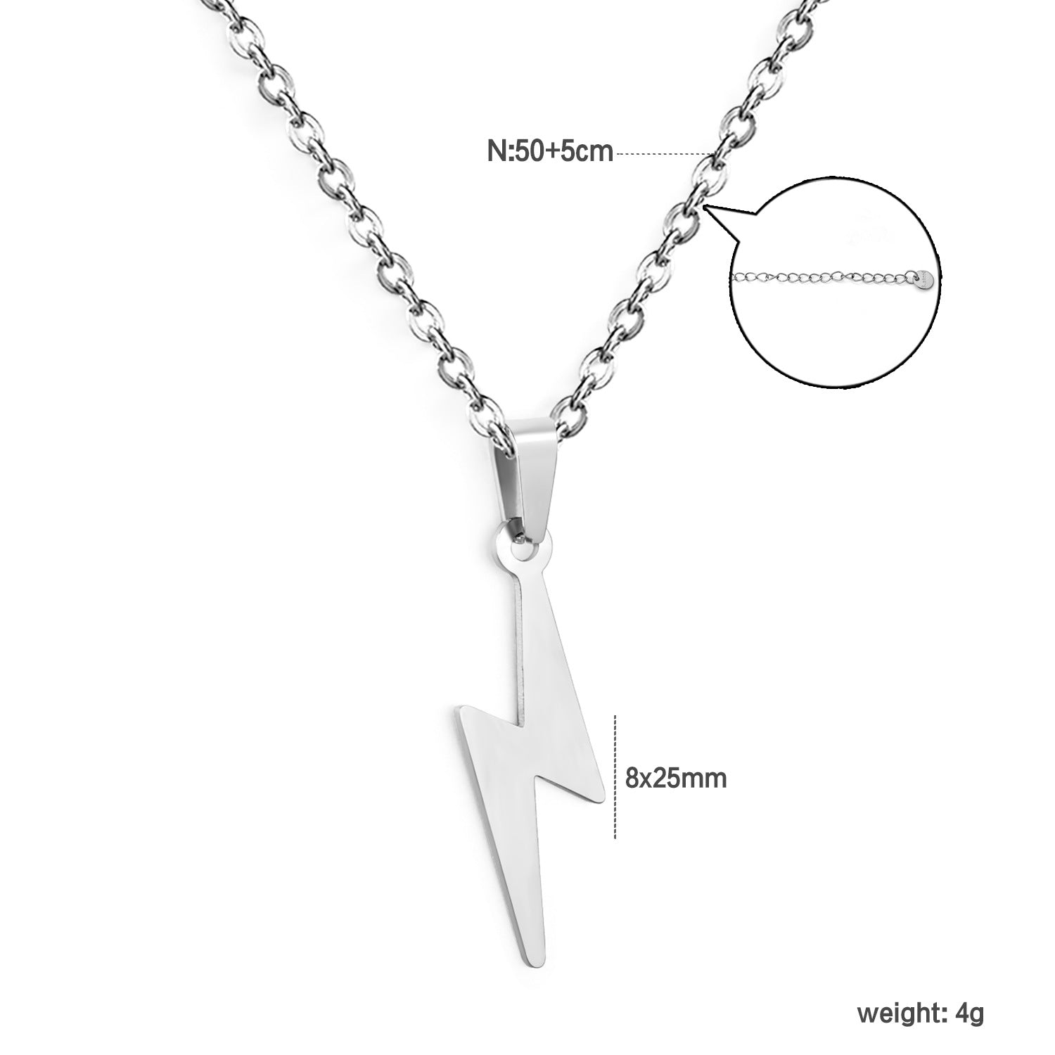 Damen Halskette mit stromlinienförmigem Blitzanhänger und hochwertiger Vergoldung Shop Nory