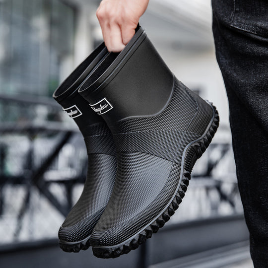 Herren Nahtlose Vollgummi-Schlupfstiefelette mit rutschfester Profilsohle Shop Nory