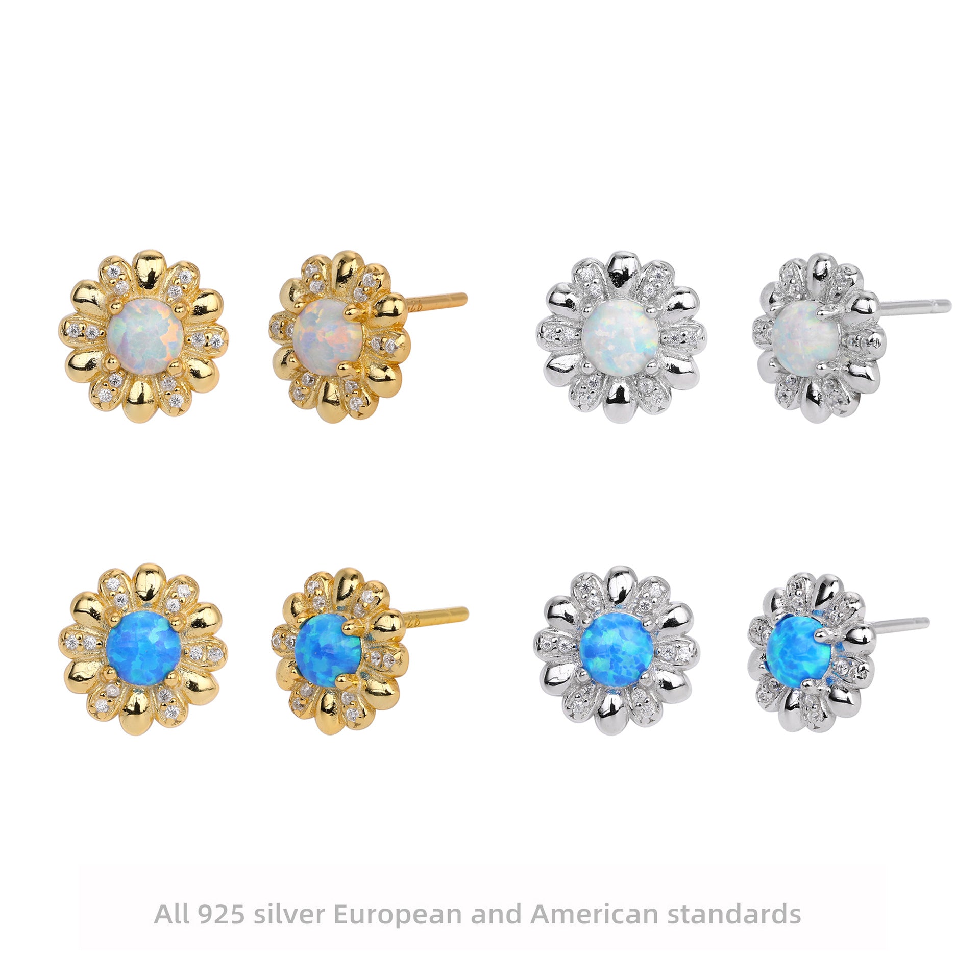 Damen Ohrstecker mit floralem Design und hochwertigem Zirkonbesatz Shop Nory