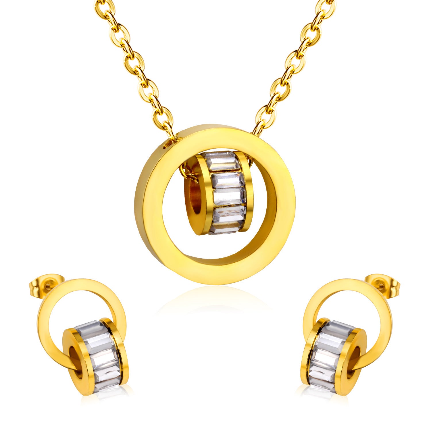 Damen Schmuckset mit eleganten Zirkonia-Elementen und modernem Design Shop Nory