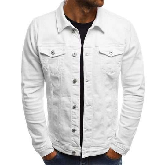 Herren Denimjacke im modernen Slim-Fit-Design mit praktischen Brusttaschen