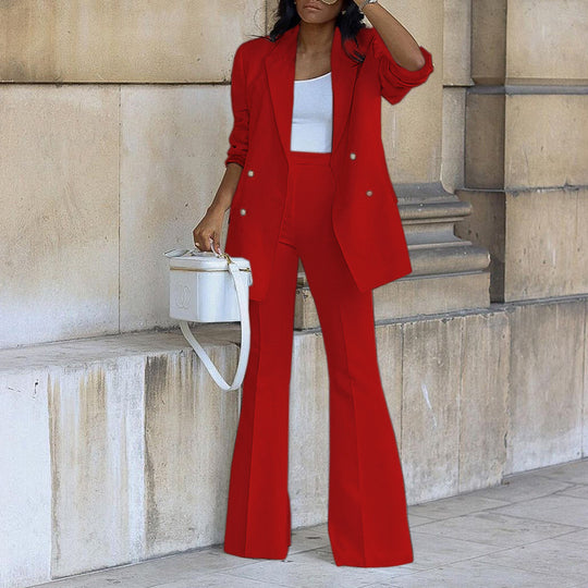 Damen Zweiteiliges Tailoring-Set mit Oversized-Blazer und High‑Waist-Schlaghose Shop Nory