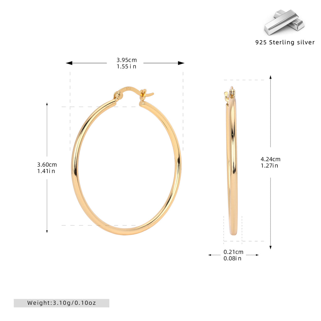 Damen Creolen im eleganten, minimalistischen Design aus 925 Sterling Silber Shop Nory