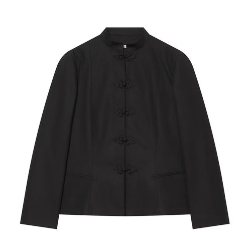 Damen Jacke im Mandarin-Stil mit Stehkragen und Zierfroschverschlüssen Shop Nory