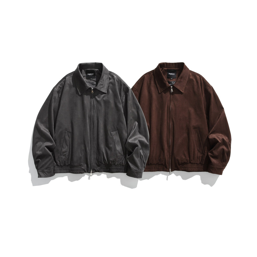 Herren Kurz geschnittener Velours‑Blouson mit Hemdkragen, Zweiwege‑Reißverschluss und elastischem Saum Shop Nory