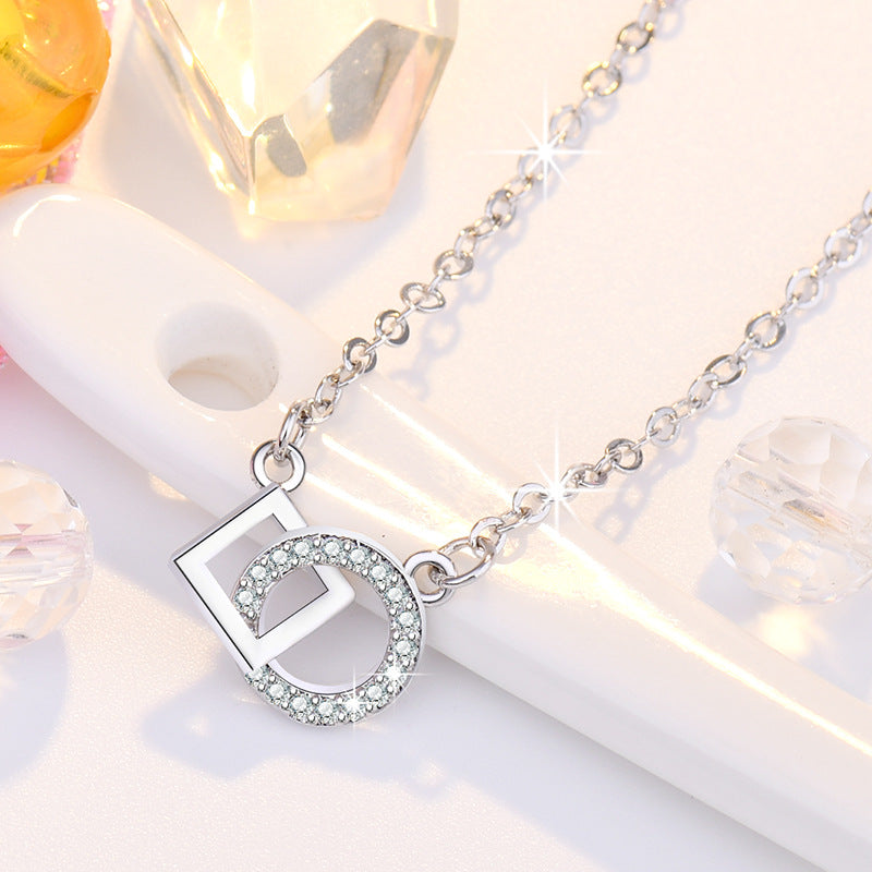 Damen zarte Halskette mit geometrischem Design und funkelnden Zirkonia Shop Nory