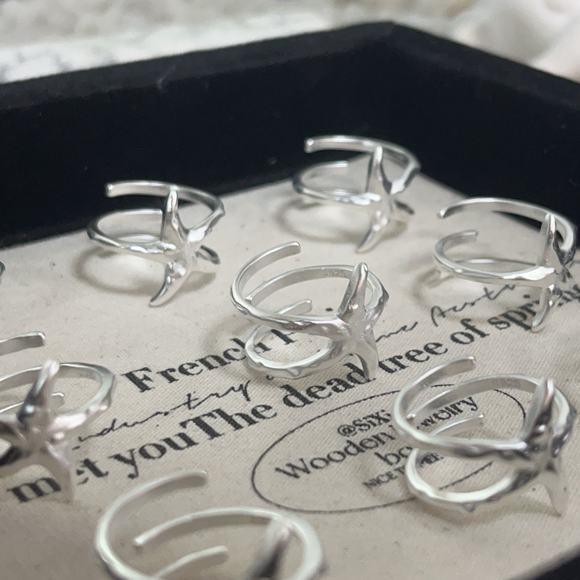 925 Sterling Silber Stern Offene Ringe 925 Sterling Silber Ringe | Shop Nory